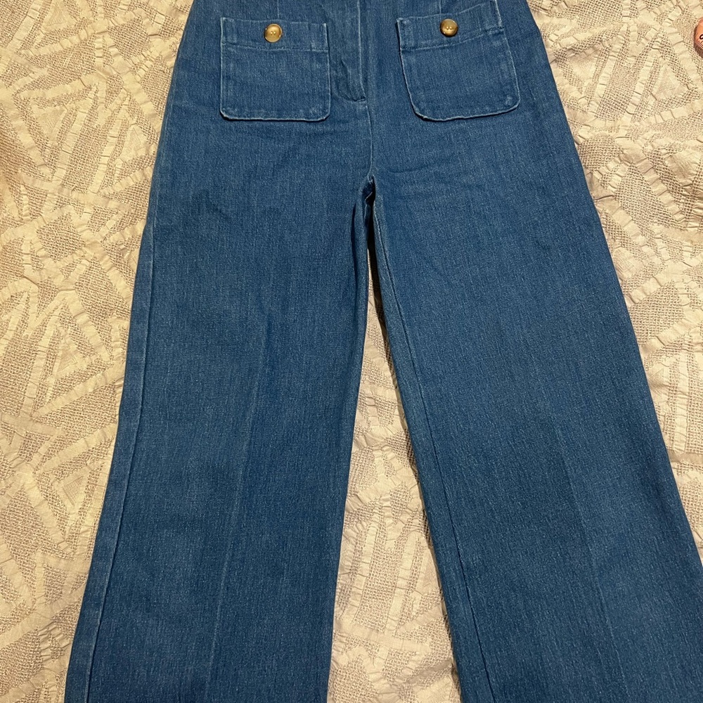 Sezane Dan Trousers Cyan - Size 6 - Picture 7 of 7